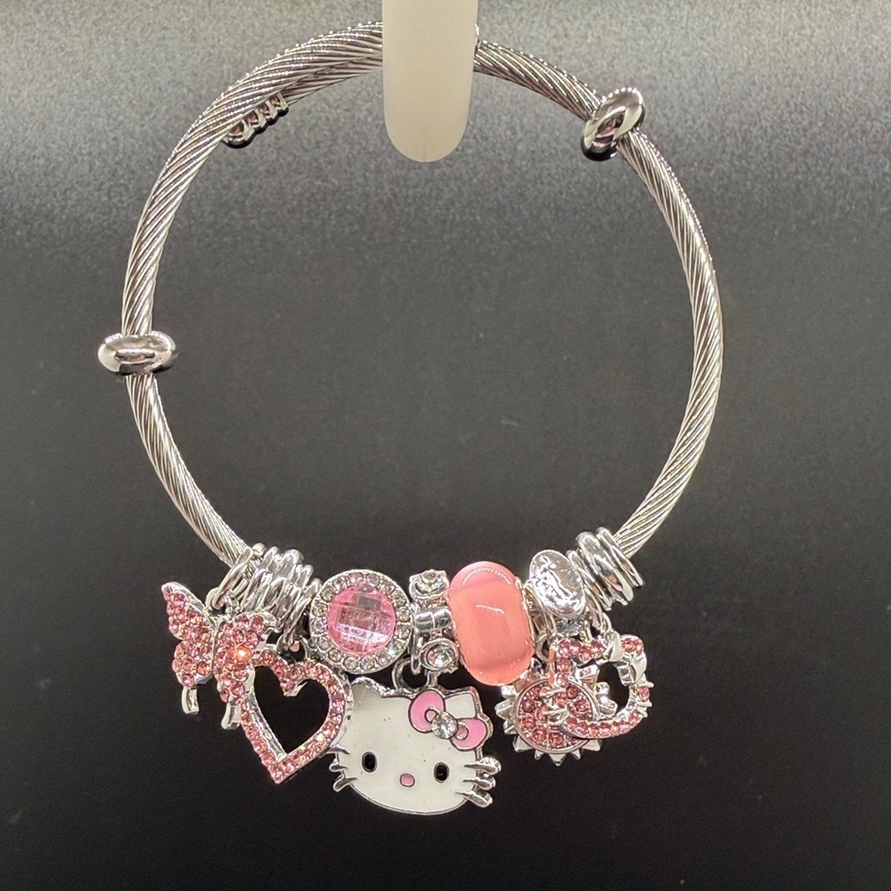 Sanrio Silver and Pink Charm Bracelet